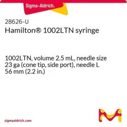 Шприц Hamilton® 1002LTN, объём 2,5 мл, игла 23 ga (конический наконечник, боковой порт), длина иглы 56 мм